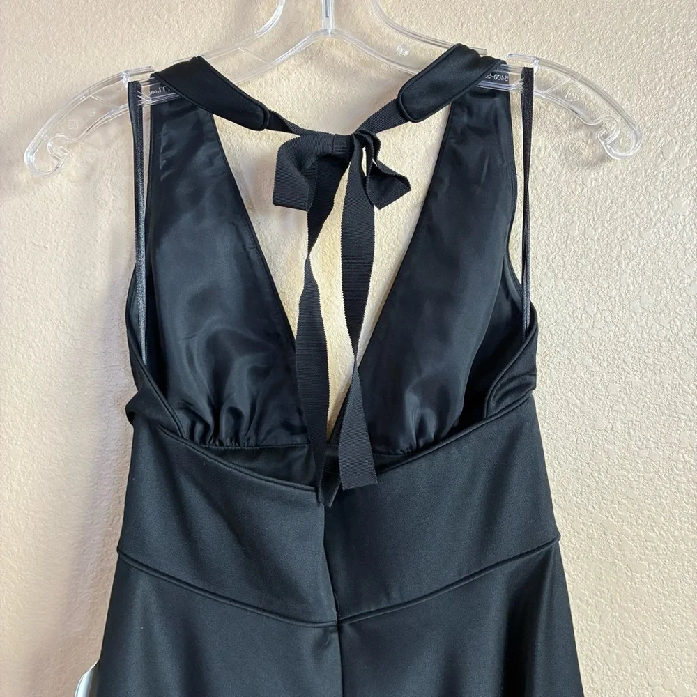 J Crew New Size 4 Black Wool Halter Plunge‎ Neck Fit Flare Cocktail Dress